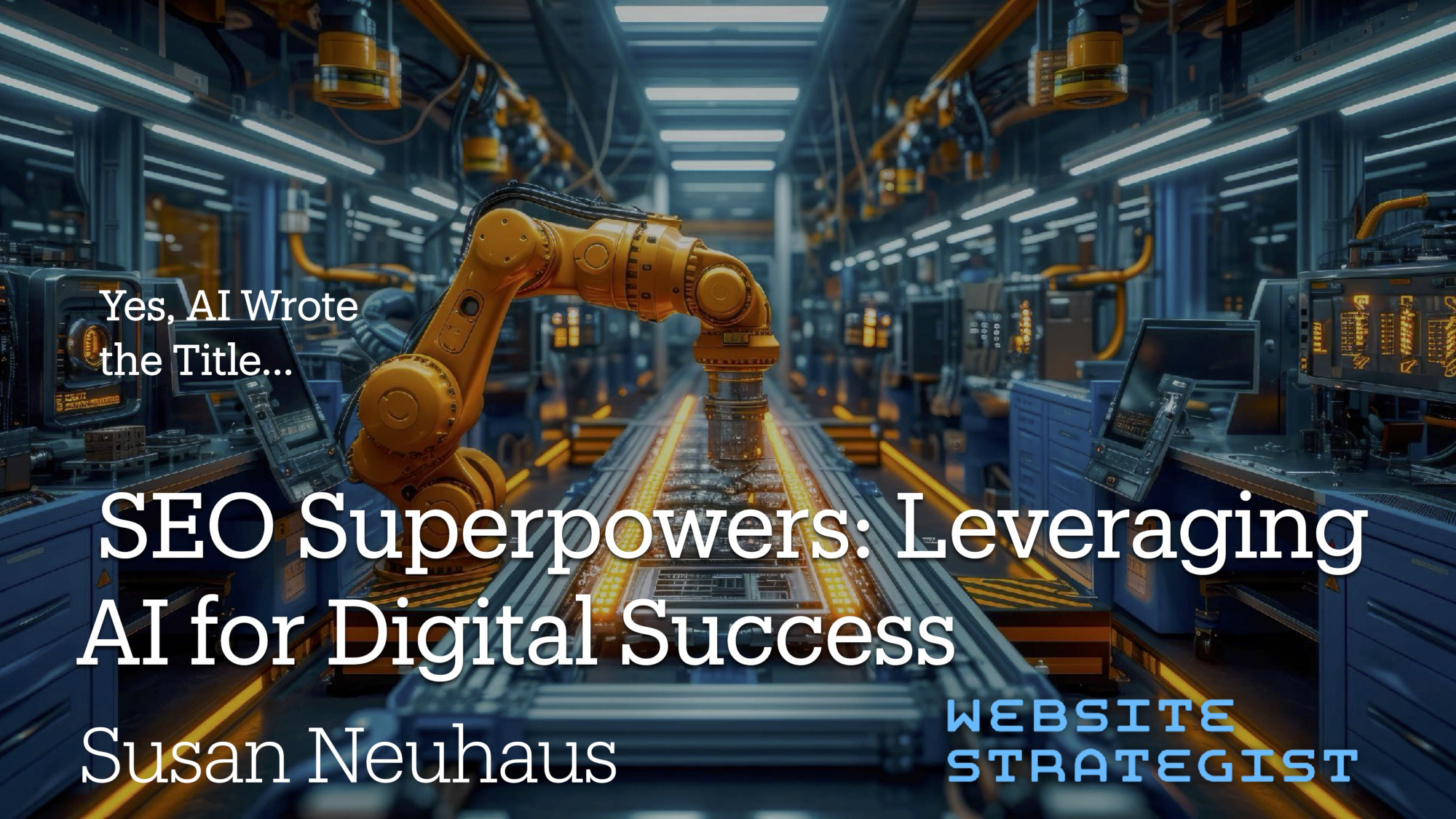 AI Lightning Talk 2000w Ai generated image of a robot arm welding in a futuristic factory